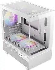 Antec CX200M RGB Elite, mATX, 270 degrees view, USB 3.0 x 2, Audio I/O Bottom. Mesh front and bottom. Clear Glass View, 5x RGB Fans. White Gaming Case