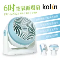 在飛比找PChome24h購物優惠-【kolin歌林】6吋空氣循環扇(KFC-MN622)