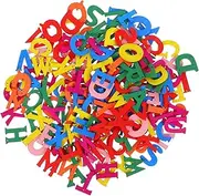 Operitacx 200pcs Wooden Alphabet Letter for Crafts 20 Mm Unfinished Wood Letters for Home Wall Decor Kids Arts Painting DIY Learning Assorted Color