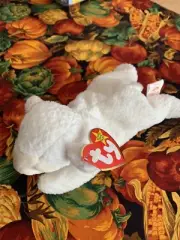 FLEECE THE LAMB BEANIE BABY, RETIRED 1996 ERRORS ON BOTH TAGS! Nice!