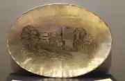 Wendell August Hand Hammered Metal Amish Coming Home Collection Serving Tray