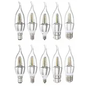 85-265V 4W E27 E14 B22 E12 25 SMD 2835 430Lm Silvery LED Candle Light Bulb Pure White Warm White E12 WARM WHITE
