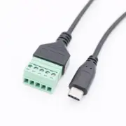 USB 3.1 Type C Male to 5 Pin Screw Connector Shield Terminal Adapter Cable 30cm