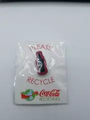New Coca Cola Coke Bottle Tack Pin Recycle in Package