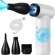 Compressed Air Duster, 80000RPM Jet Dryer Blower, Stepless Speed Regulation Portable Electric Air Duster Mini Electric Air Blower,Jet Fan for Car Dry,Keyboard Computer Cleaning,Air Bed,Camping,Outdoor