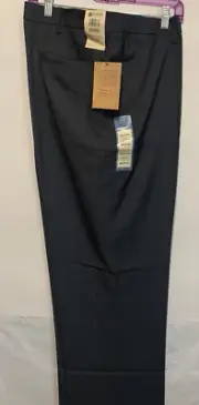 Haggar Men's Flat Front Pants, Midnight, 46 x 34