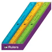 CLI Charles Leonard 12" Plastic Ruler Translucent Assorted Colors Pack of 36