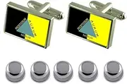[Select Gifts] Shirt Dress Studs Ouro Preto City Minas Gerais State Flag Cufflinks
