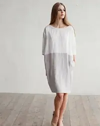 在飛比找Yahoo!奇摩拍賣優惠-全新 Magiclinen立陶宛亞麻 洋裝 xs