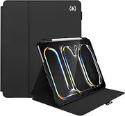 Speck New iPad Pro 12.9-13 Inch Case (2024 Model, 7th Generation) with Pencil Holder, Drop & Camera Protection, Slim Multi Range Stand, Balance Folio, No Auto/Sleep Wake Function - Black/Black/White