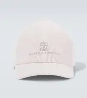 [Brunello Cucinelli] Brunello Cucinelli Logo corduroy baseball cap XL white
