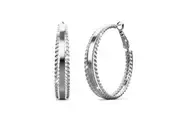 Silver Whimsical Hoop Earrings