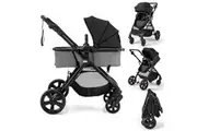 Costway 2in1 Convertible Pram Portable Folding Stroller Lightweight Stroller w/Storage Bag Black