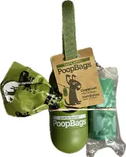 Poop Bags Dispenser Earth Rated Hook and Loop Strap Clip New 30 Bags