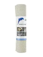 SMARTLINK 3 Rolls PVC Non Slip Mat Beige Cuttable, Durable Liner for Shelves & Drawers