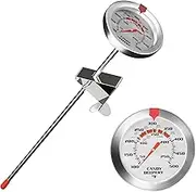 Candy Thermometer Deep Fry/Jam/Sugar/Syrup/Jelly Thermometer with Stainless Steel Large 2" Dial & 9" Accurate Sensitive Long Probe Oil Thermometer Cooking Thermometer