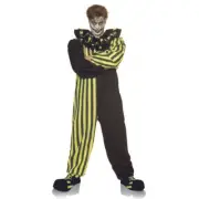 Jolt Clown Costume - Blacklight Reactive Neon Green & Black Jumpsuit Underwraps