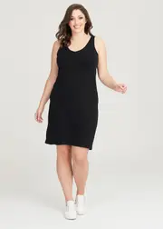 [Taking Shape] Taking Shape Bamboo Reversible Faith Slip Dress Size 16 in Black - Plus Size Women's Dresses Black