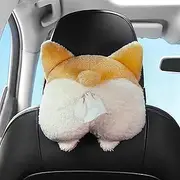 DCQRY Car Tissue Box Holder - Cute Soft Plush Cat Corgi Butt Dispenser, Cartoon Animals Paper Napkin Storage Box for Home, Bathroom Accessories