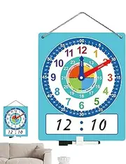Kids Wall Clock | Dry Erase Teaching Clocks for Kids,Time Practice Tool with Dry Erase Writing Area, Educational Resource for Classroom and Home Use