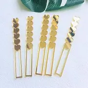 CHENRUI 20 Pcs Heart Acrylic Mirror Cakesicle Sticks, Cute Valentine Birthday Baby Shower Popsicle Sticks (Gold Mirror)
