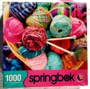 Springbok Jigsaw Puzzle ~ KNIT FIT ~ Colorful Balls of Yarn 1000 pcs New! Sealed
