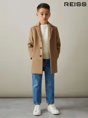 Reiss Camel Gable 3-9 yrs Single Breasted Overcoat (B79879) | $195