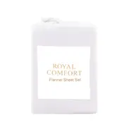 Royal Comfort Fleece Flannel Sheet Set Ultra Soft Warm Winter Thermal Bedding White (Single, Double, Queen, King)