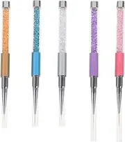 Baluue 5pcs Manicure Tools Draw Nail Clean Brush Pen Women Nail Art Brushes Kit Accessories Polish Dot Paint Manicure Accessory of The Manicure Nail Markers Art Manicure Marker Metal