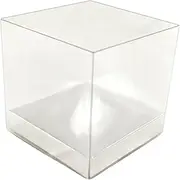 20pcs Clear 10cm x 10cm x 10cm PVC Boxes with silver base, Cake Box, Favour Boxes Wedding Birthday Baby shower Bombonniere favour boxes (20)