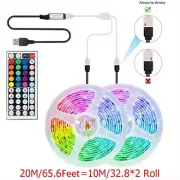 RGB LED Indoor String Light with Remote Control 65.6 ft - w/ App Control