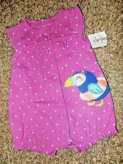 3E NWT {NB 3M 6M 18M 24M} CARTER'S PARROT TOUCAN Sunsuit Romper Shorts Outfit