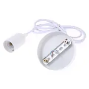 E27 Lamp Holder Diy Ceiling Chandelier Light Bulbs Screw Base Socket Cable Length: 1M (White)