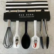 New 2022 Rae Dunn Gnome Trick Treat Kitchen Baking Spoon Spatula Tongs Wisk Set