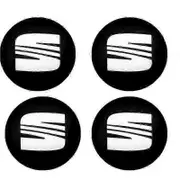 4pcs 56mm 60mm Car Wheel Center Hub Cap Rim Cover Emblem Stickers Accessories For Seat Ibiza 6j 6l Fr Ateca Altea Xl Leon 2 Leon 56MM black silver