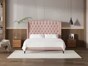 My Style Winged Headboard & Slimline Base - King / Rosewater / Slimline Base