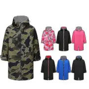 Kids Spirit Of Adventure Hooded Waterproof Warm Drying Changing Robe9-13 Yrs5-9 Yrs Black Pink 135-165cm