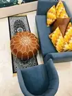 Handmade New Pouf Genuine Ottoman Footstool Moroccan Pouffe Brown Leather