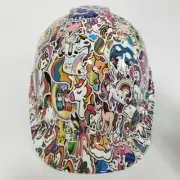 CAP STYLE hard hat custom hydro dipped IN UNICORN STICKER BOMB NEW
