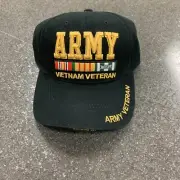Black Deluxe US Army Vietnam Veteran Ribbon Low Profile Baseball Hat Cap