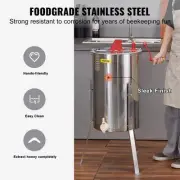 Manual Stainless Steel Honey Extractor, 2/4 Frame, with Adjustable Stand