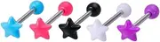 [Niaspi] 5Pcs Acrylic Heart Star Moon Tongue Rings Set for Women Unisex 14G Stainless Steel Colorful Acrylic Straight Barbell Tongue Rings Hypoallergenic Lightweight Tongue Piercing Jewelry 5/8" Length