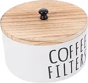 Vaguelly Filter Paper Storage Box Coffee Filter Lid Coffee Filter Cone Coffee Filter Dispenser Coffee Holder Cone Coffee Filters Filter Basket Large Coffee Filters White Wood