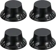 uxcell 4PCS Guitar Top Hat Bell Knobs, Volume Tone Control Knobs for Electric Guitar Bass, Black