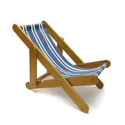 American Girl Doll Kit Kittredge Kit’s Sling Back Beach Chair Blue Striped NEW