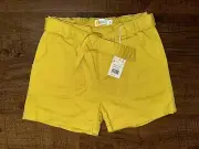 NWT! MINI BODEN SWEETCORN YELLOW BELTED COTTON SHORTS! 10
