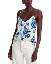 L'Agence Jane Silk Spaghetti Strap Top