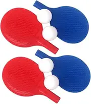 BESPORTBLE 2Sets Plastic Table Tennis Racket Set Red Blue with Balls for Beginners Kindergarten Play Parent Interaction Safe Design
