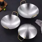 Round Bottom Saucepan Stainless Steel Wok Durable Soup Pan Picnic