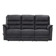 Terence 3 Seater Manual Fabric Recliner Sofa - Charcoal